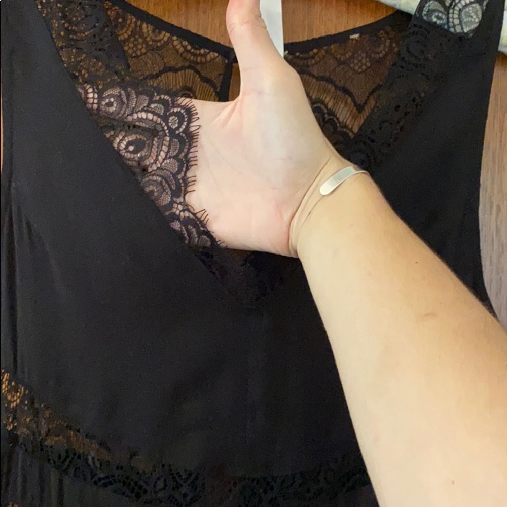Boutique Black Mini Dress with Lace - Picture 3 of 4